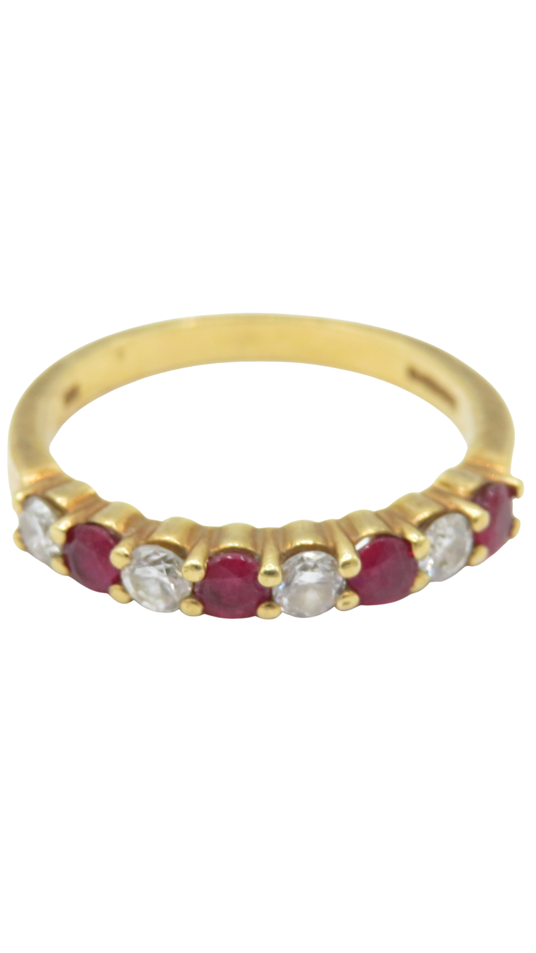 87 Ruby & Diamond Half Eternity Ring