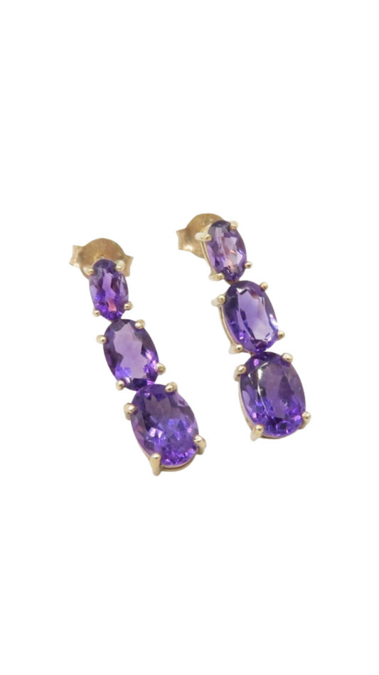 190 Amethyst Drop Earrings