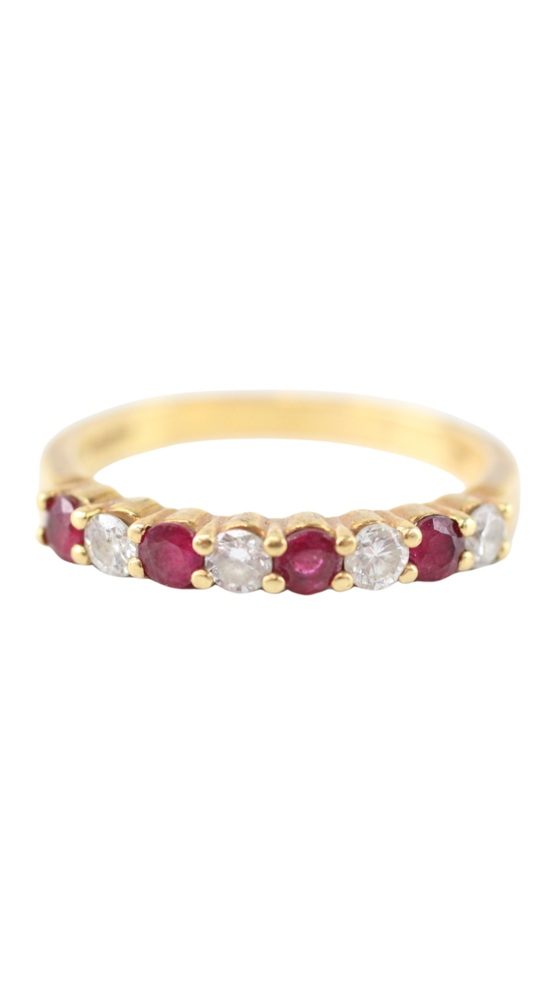 87 Ruby & Diamond Half Eternity Ring