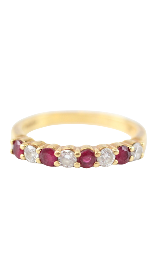 87 Ruby & Diamond Half Eternity Ring
