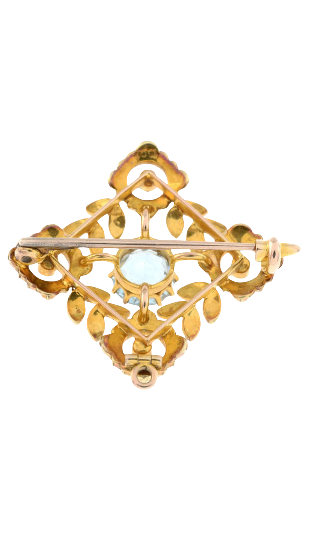 1252 Topaz Pearl Brooch