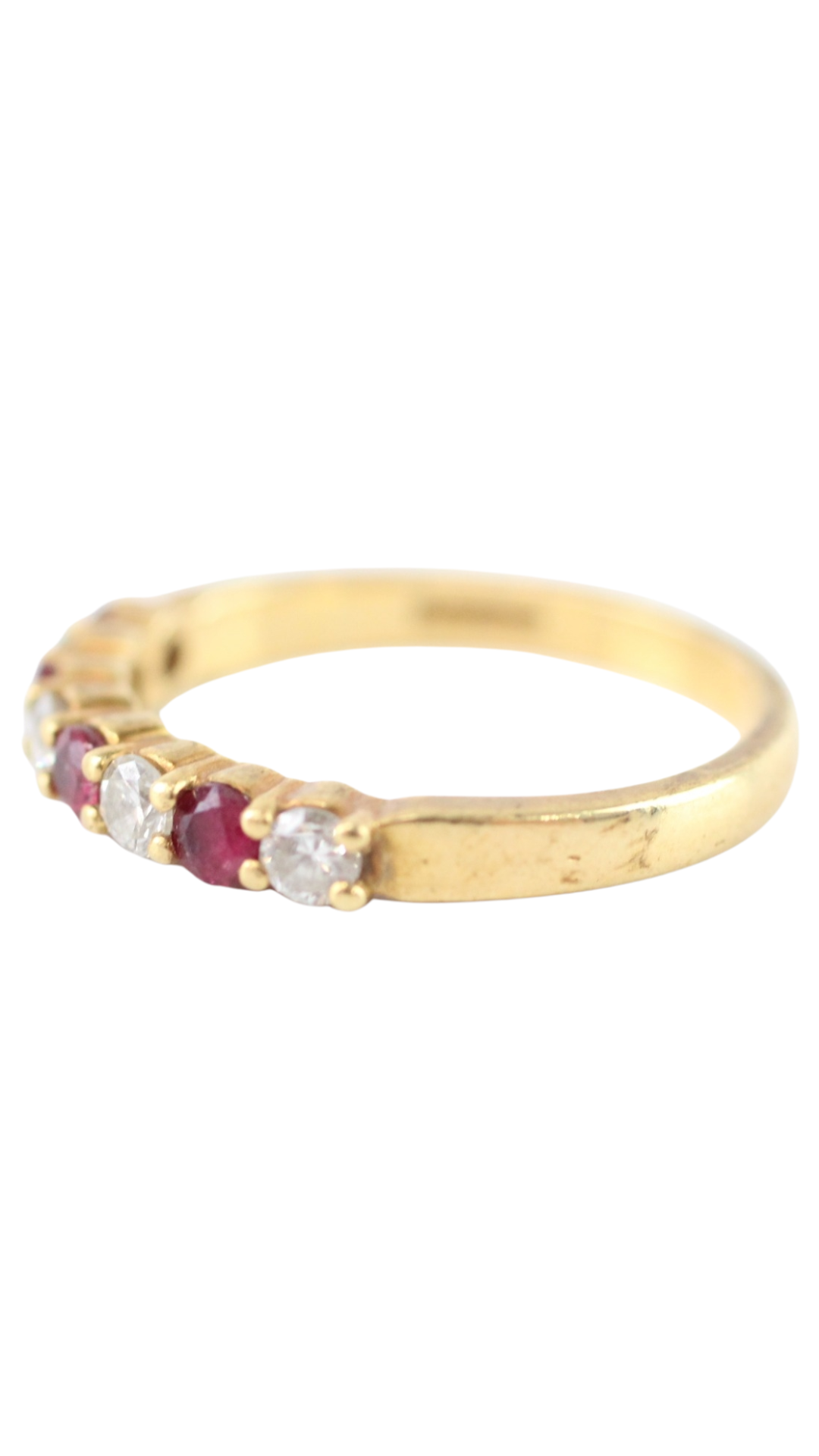 87 Ruby & Diamond Half Eternity Ring