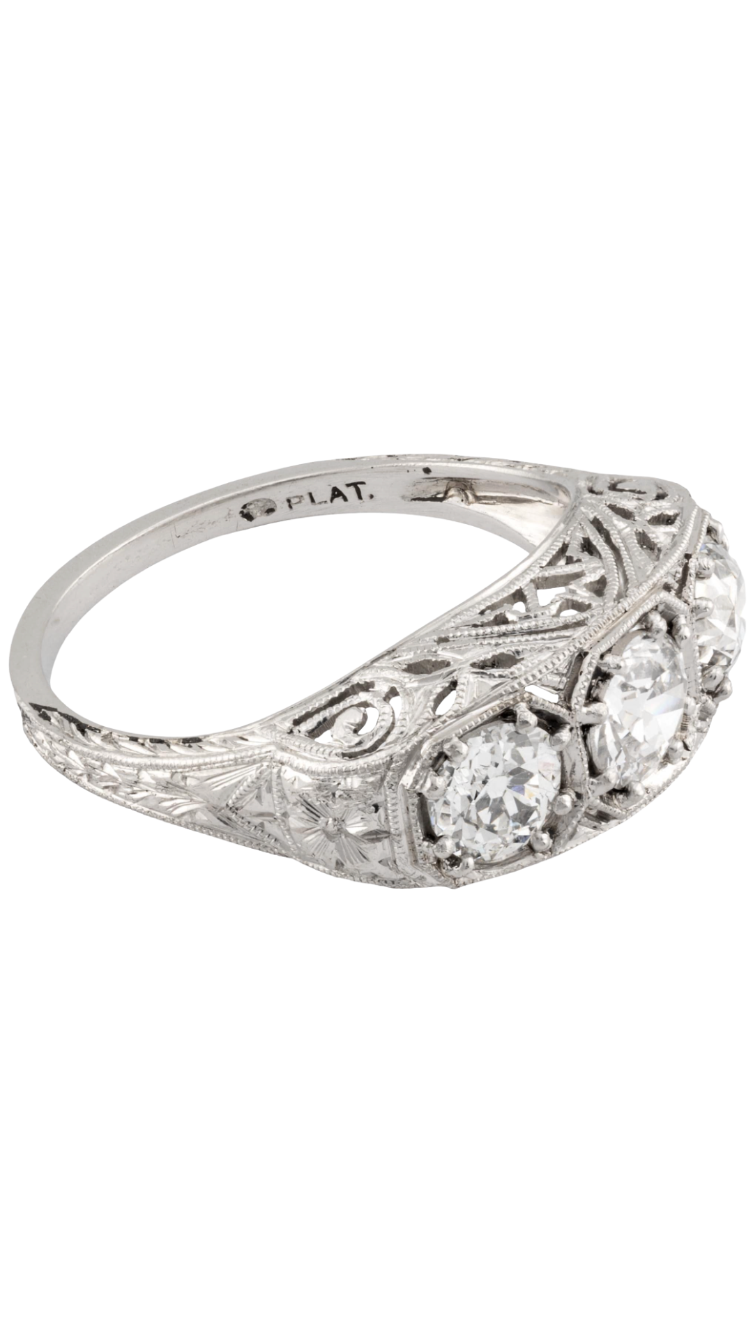 Art Deco Platinum & Diamond Filigree Ring