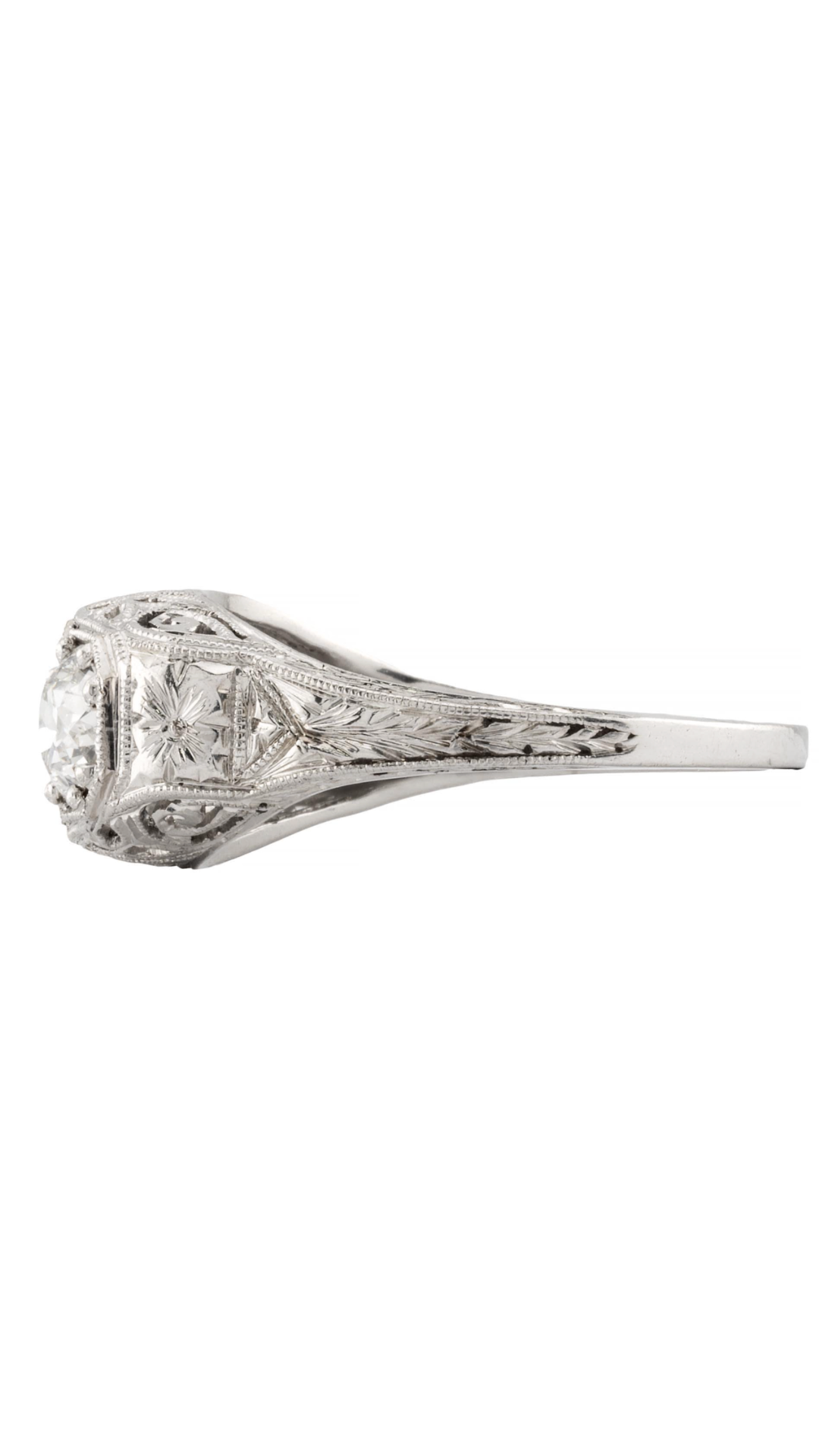 Art Deco Platinum & Diamond Filigree Ring