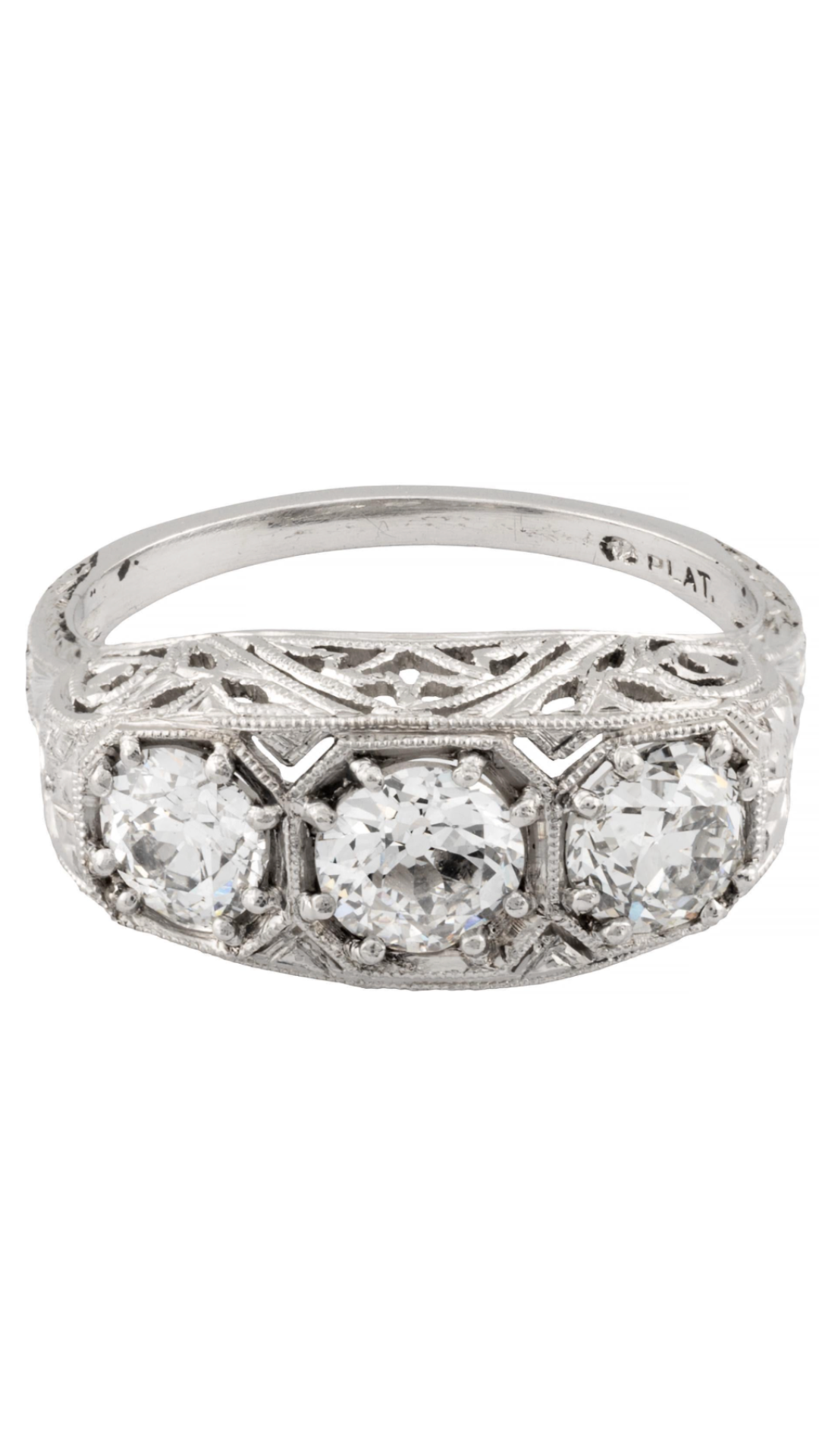 Art Deco Platinum & Diamond Filigree Ring