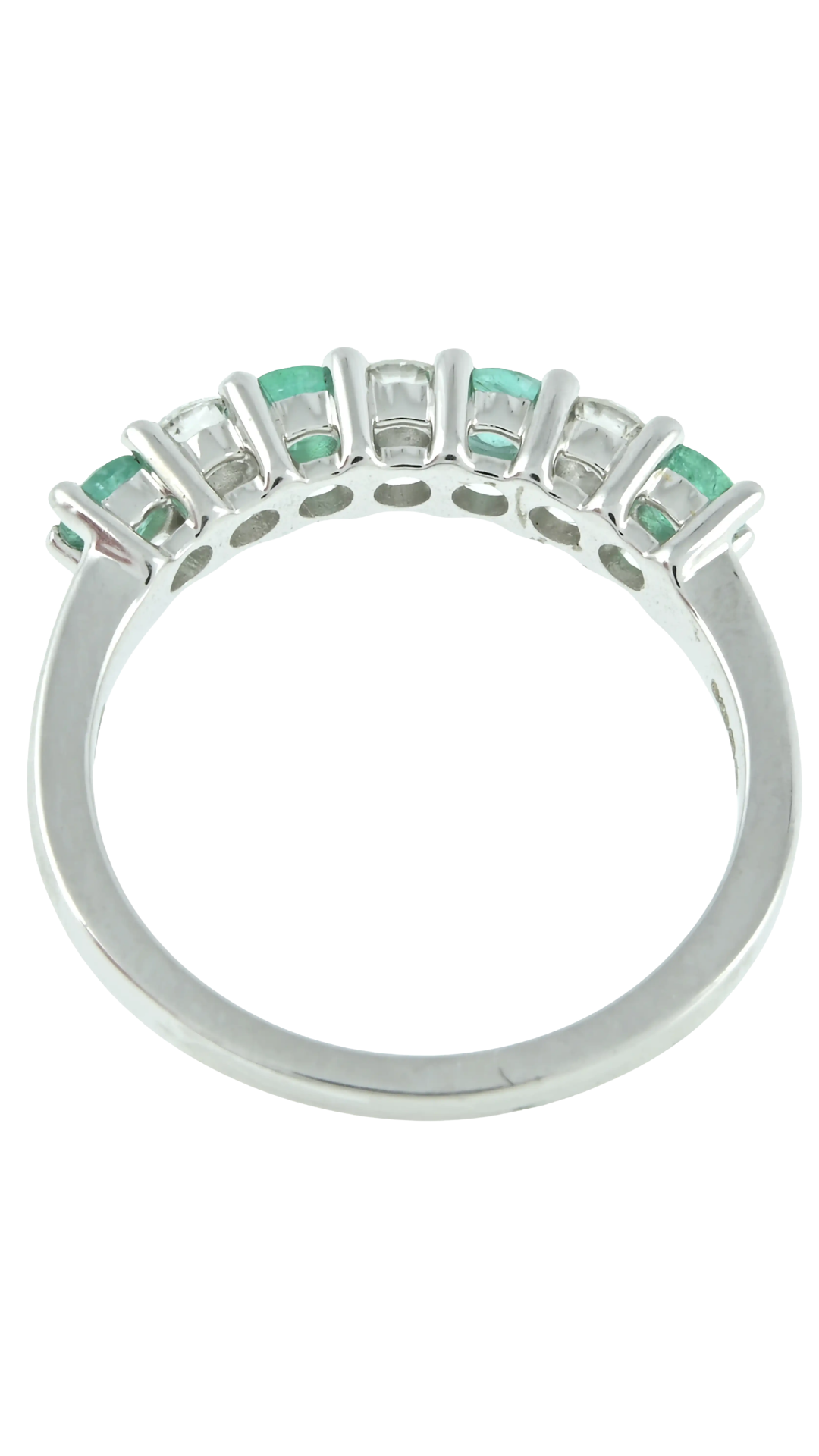 367 Emerald & Diamond 7-Stone Ring