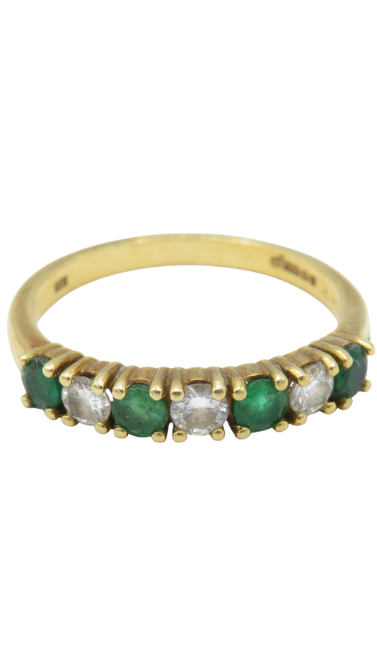 102 Emerald Diamond Half Eternity Ring