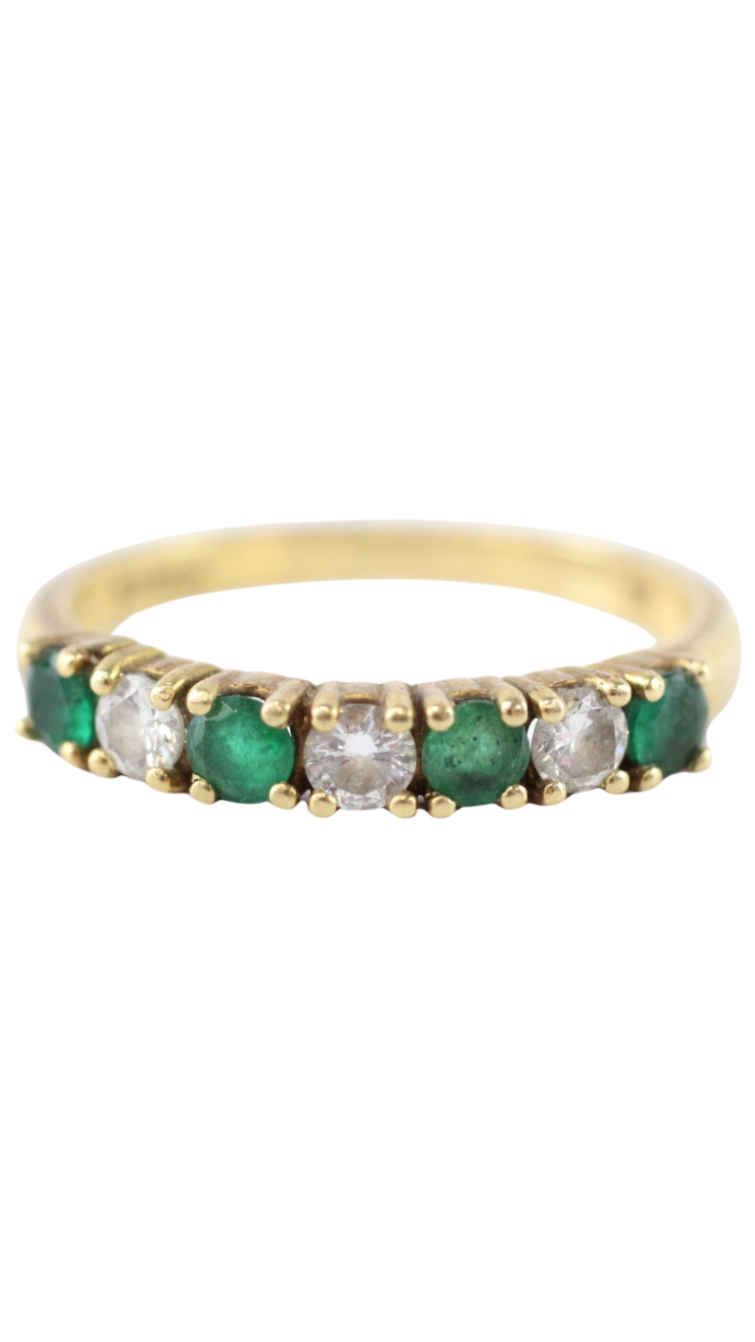 102 Emerald Diamond Half Eternity Ring