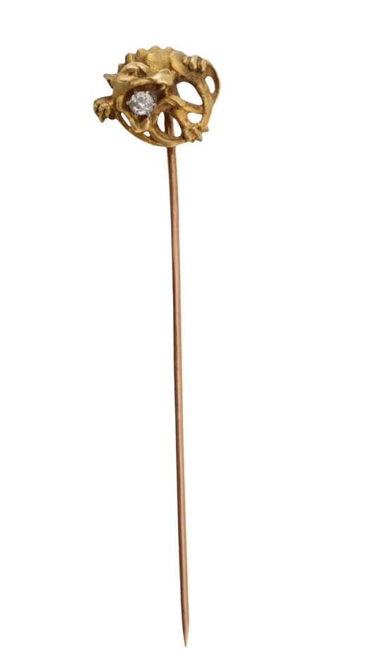 8 Gold Diamond Dragon Stick Pin