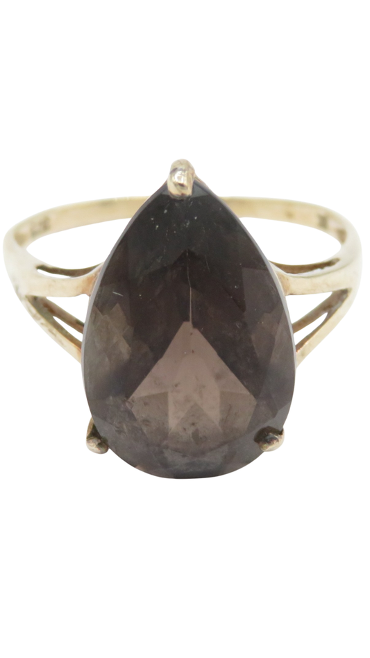 195 Smoky Quartz Pear Ring