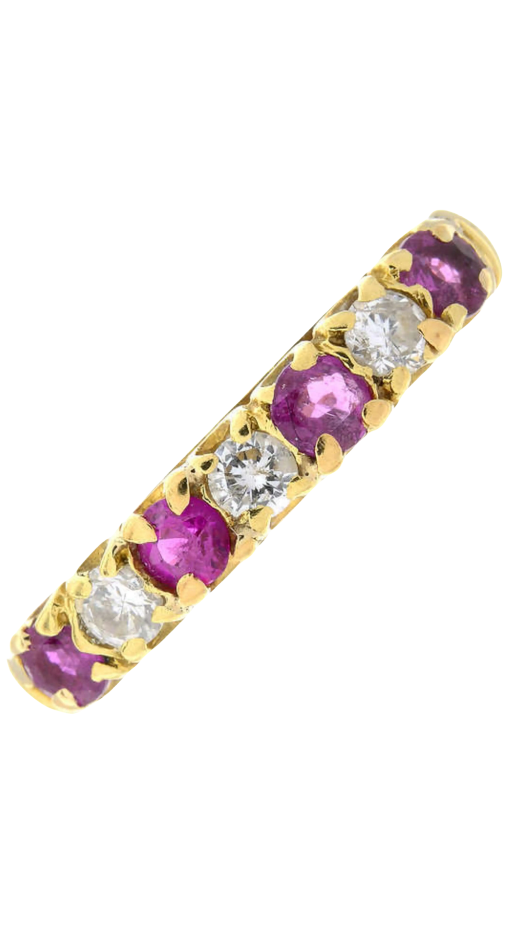 793 Ruby Diamond Half Eternity Ring