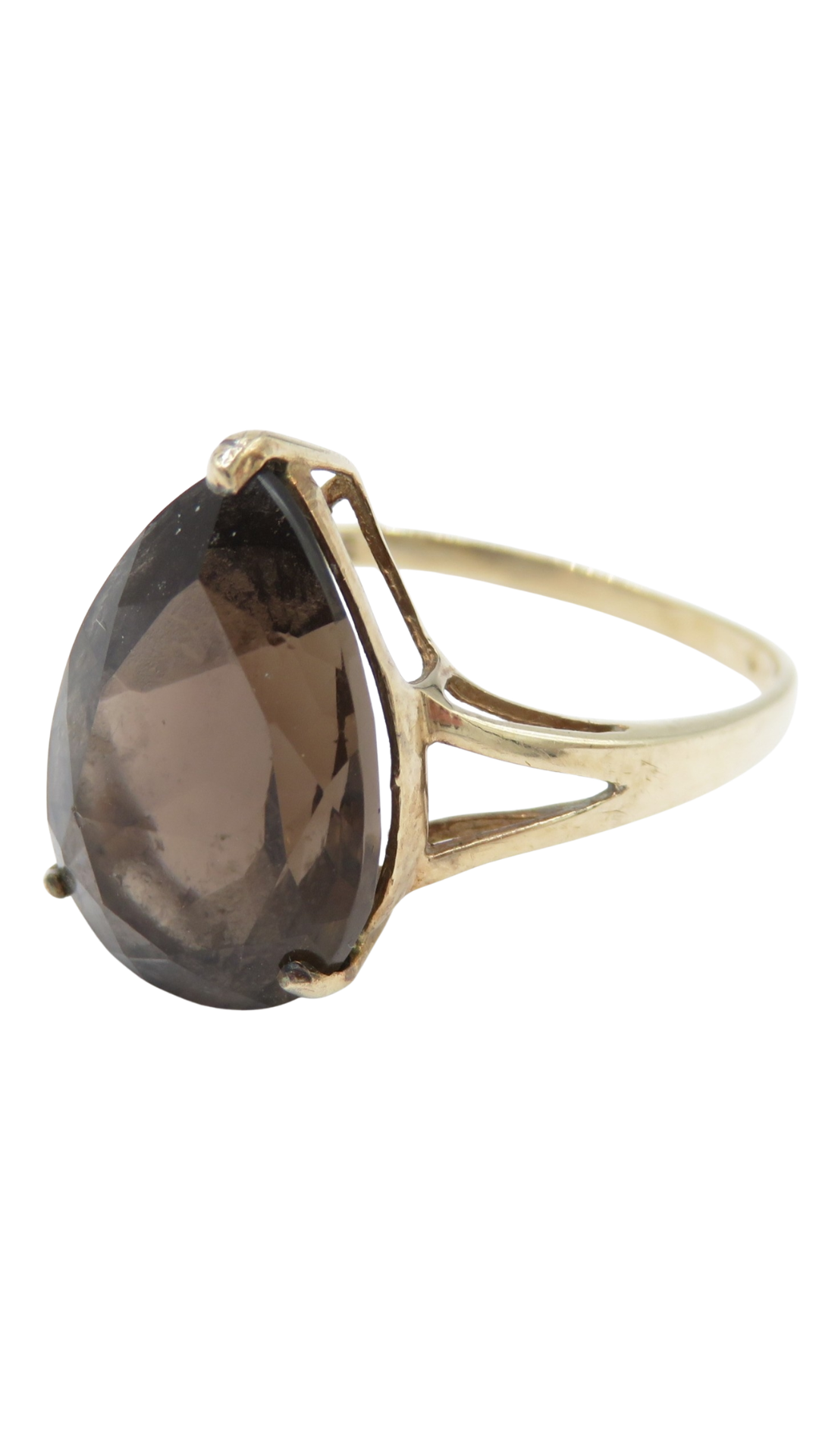 195 Smoky Quartz Pear Ring