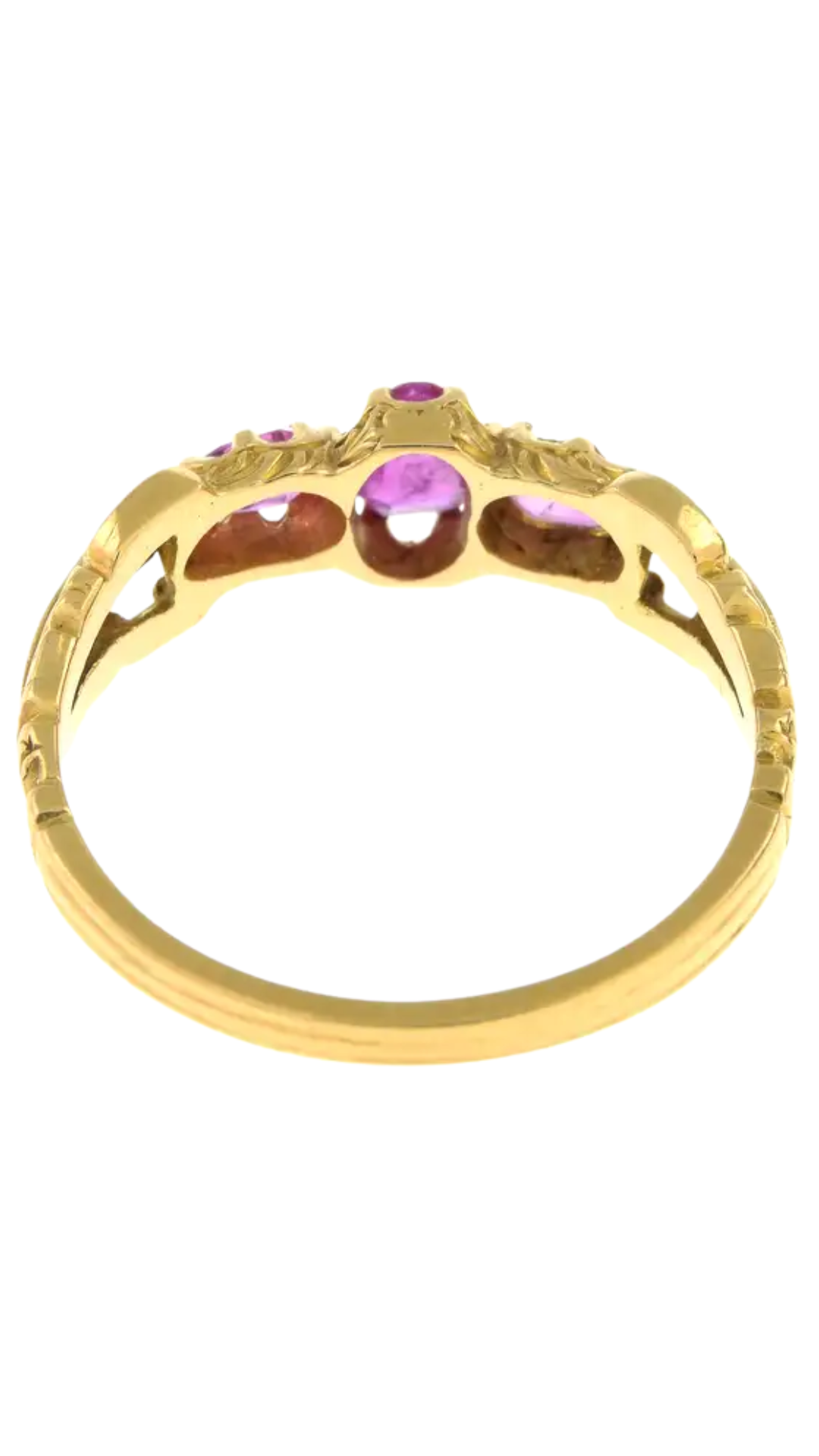 196 Ruby 3 Stone Ring