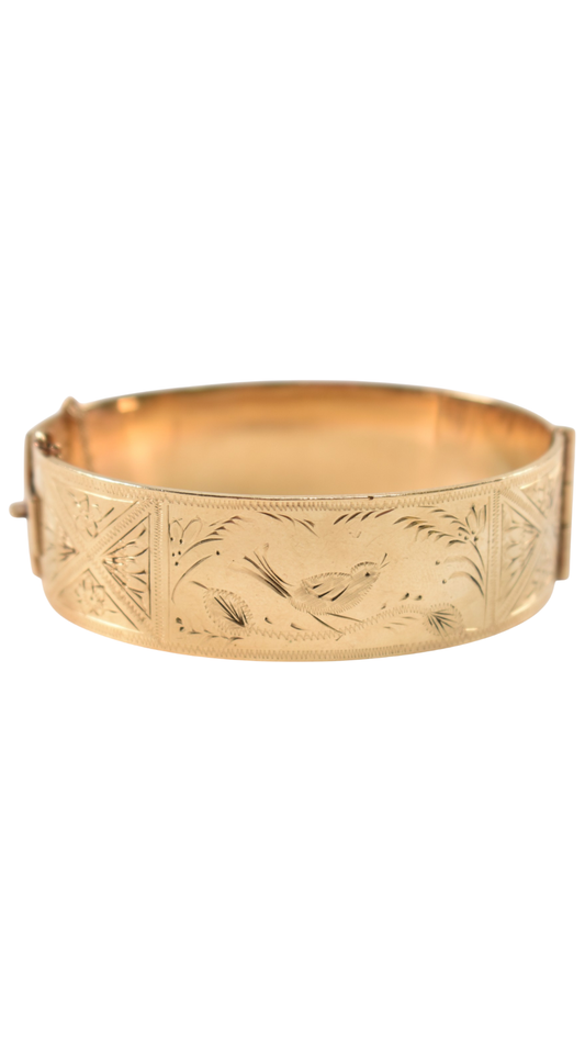 119 Gold Hinged Bangle