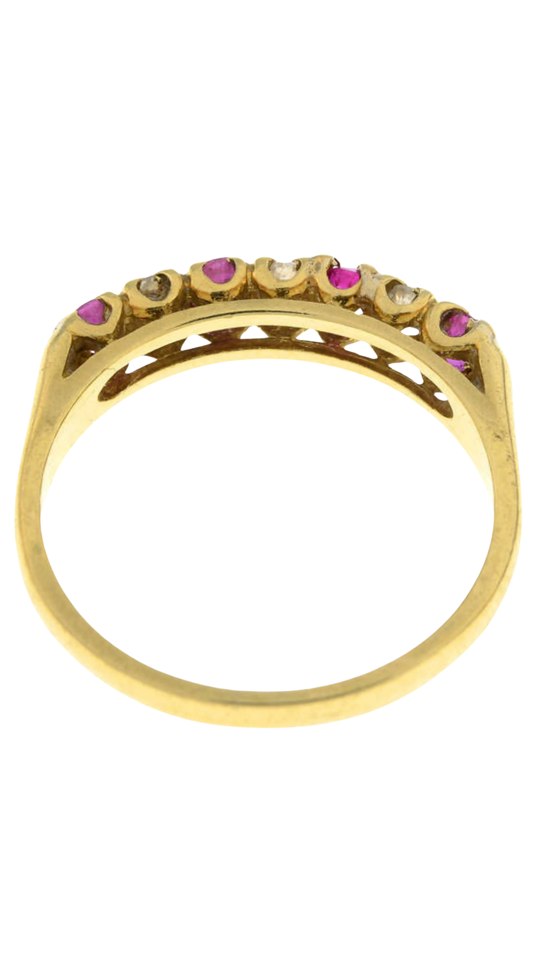 793 Ruby Diamond Half Eternity Ring