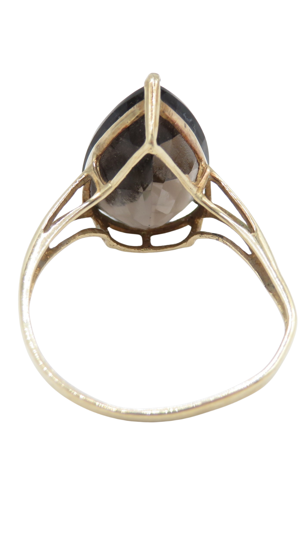 195 Smoky Quartz Pear Ring