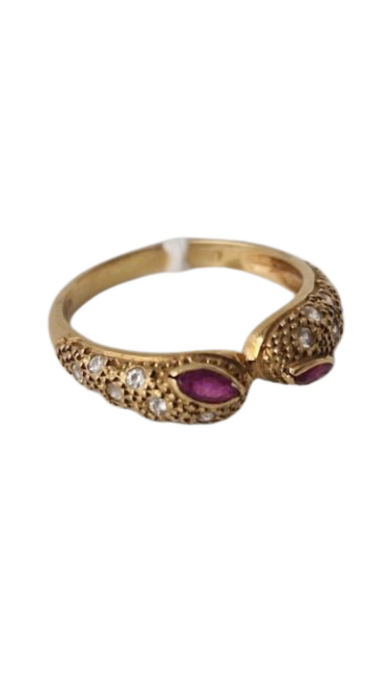 216 Ruby Diamond Snake Ring