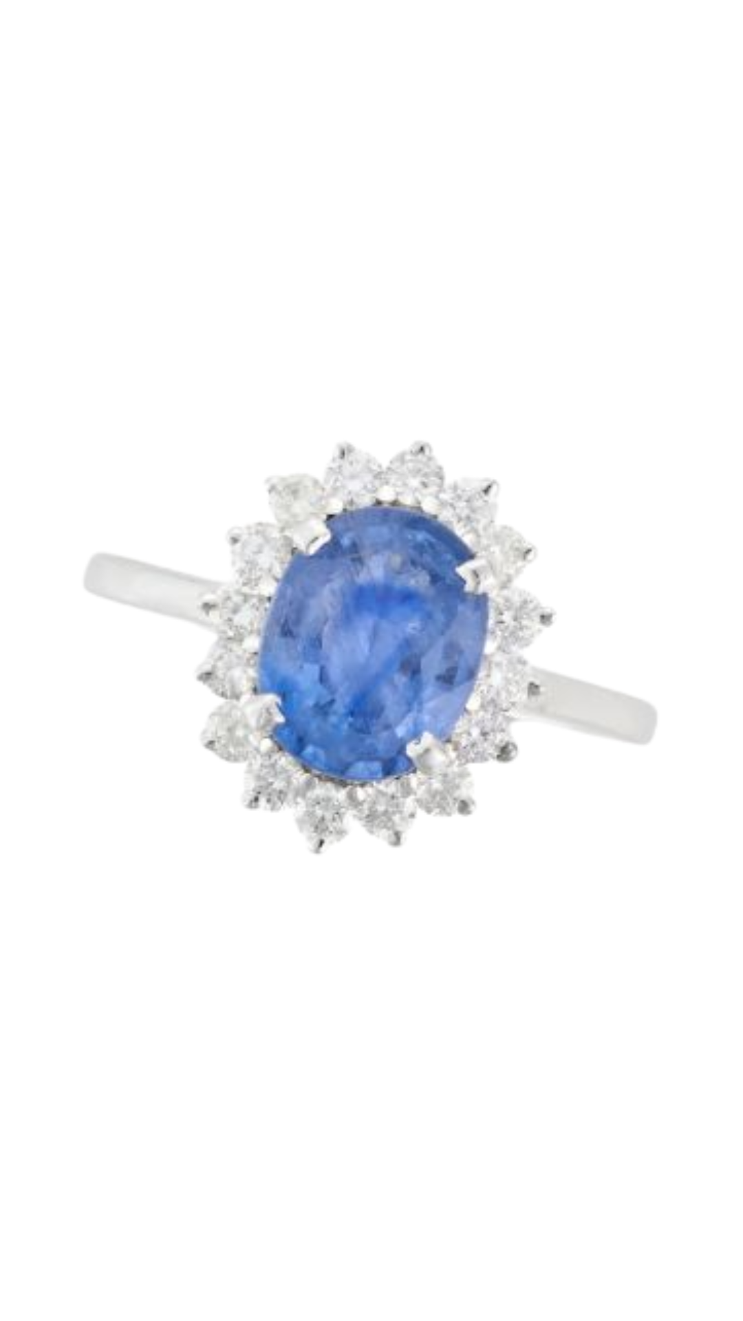 Sapphire Diamond Cluster Ring