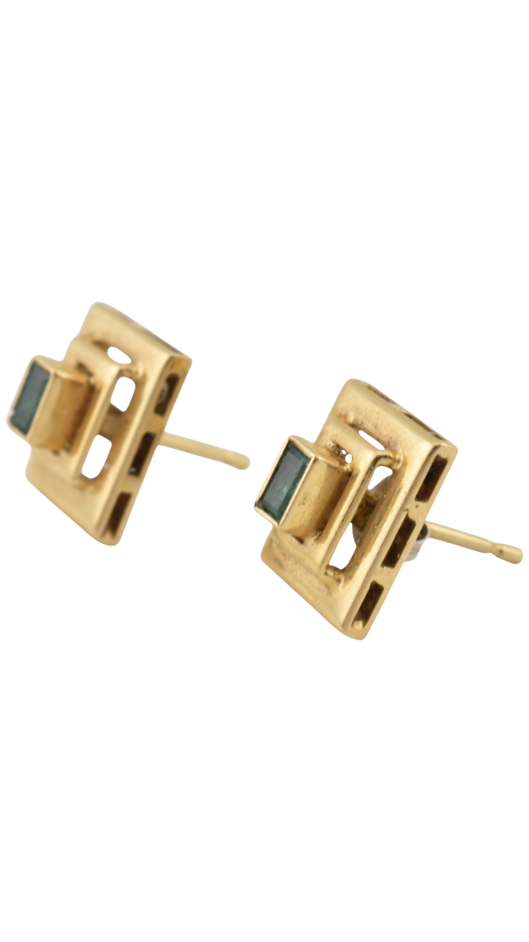 61 Gold Gem Set Earrings