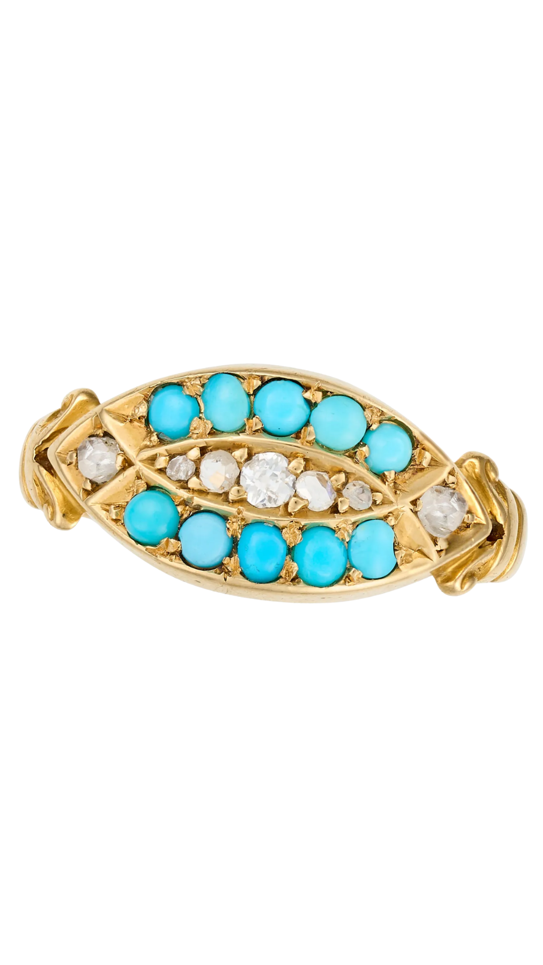 129 Turquoise Diamond Ring