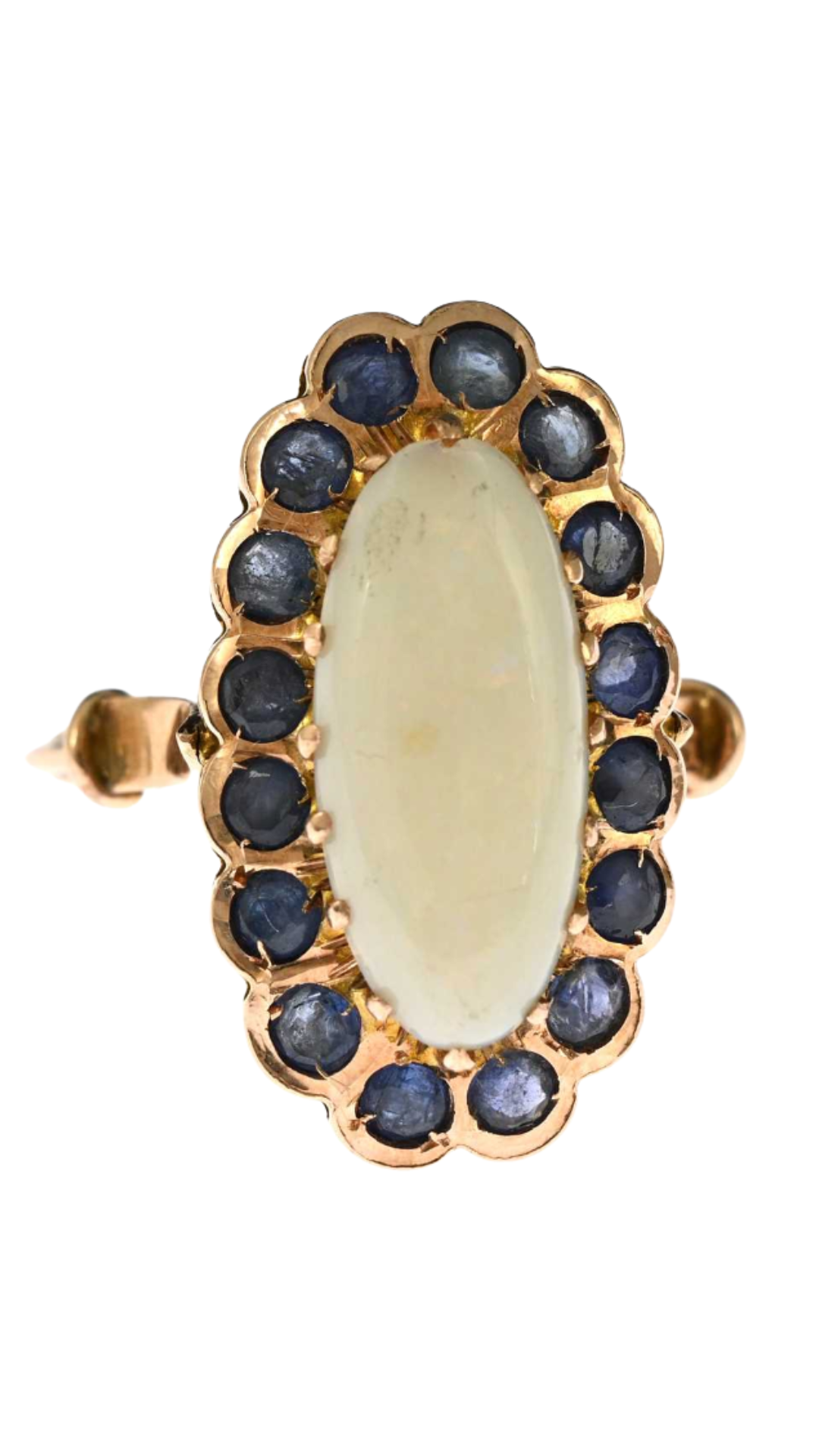 16 Opal Sapphire Cluster Ring
