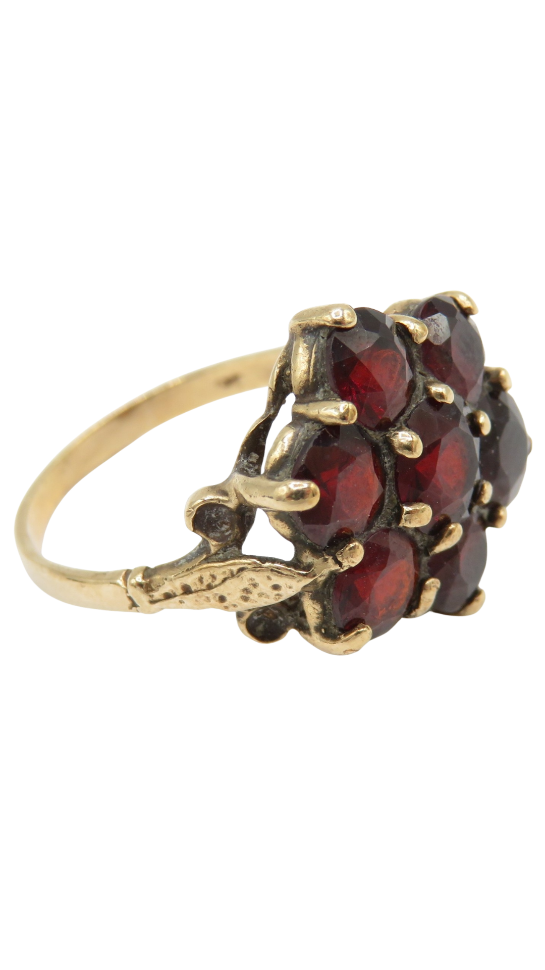 95 Garnet Floral Cluster Ring