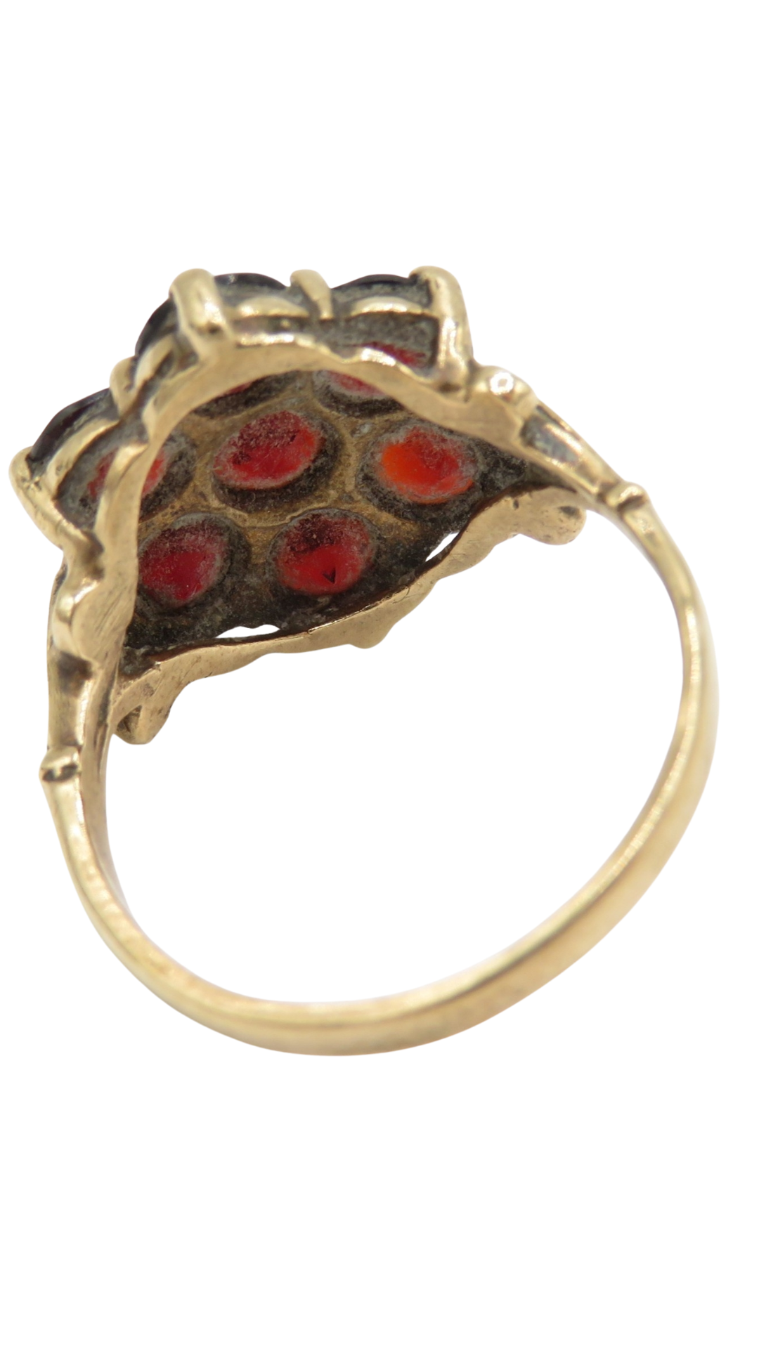 95 Garnet Floral Cluster Ring