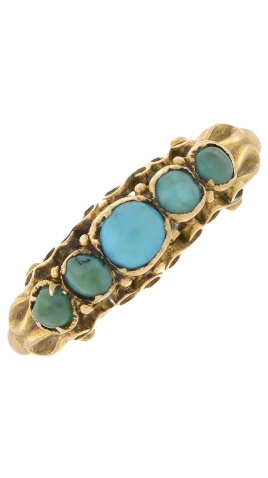 439 Turquoise 5Stone Ring