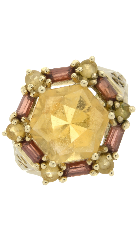 20 Citrine & Garnet Dress Ring
