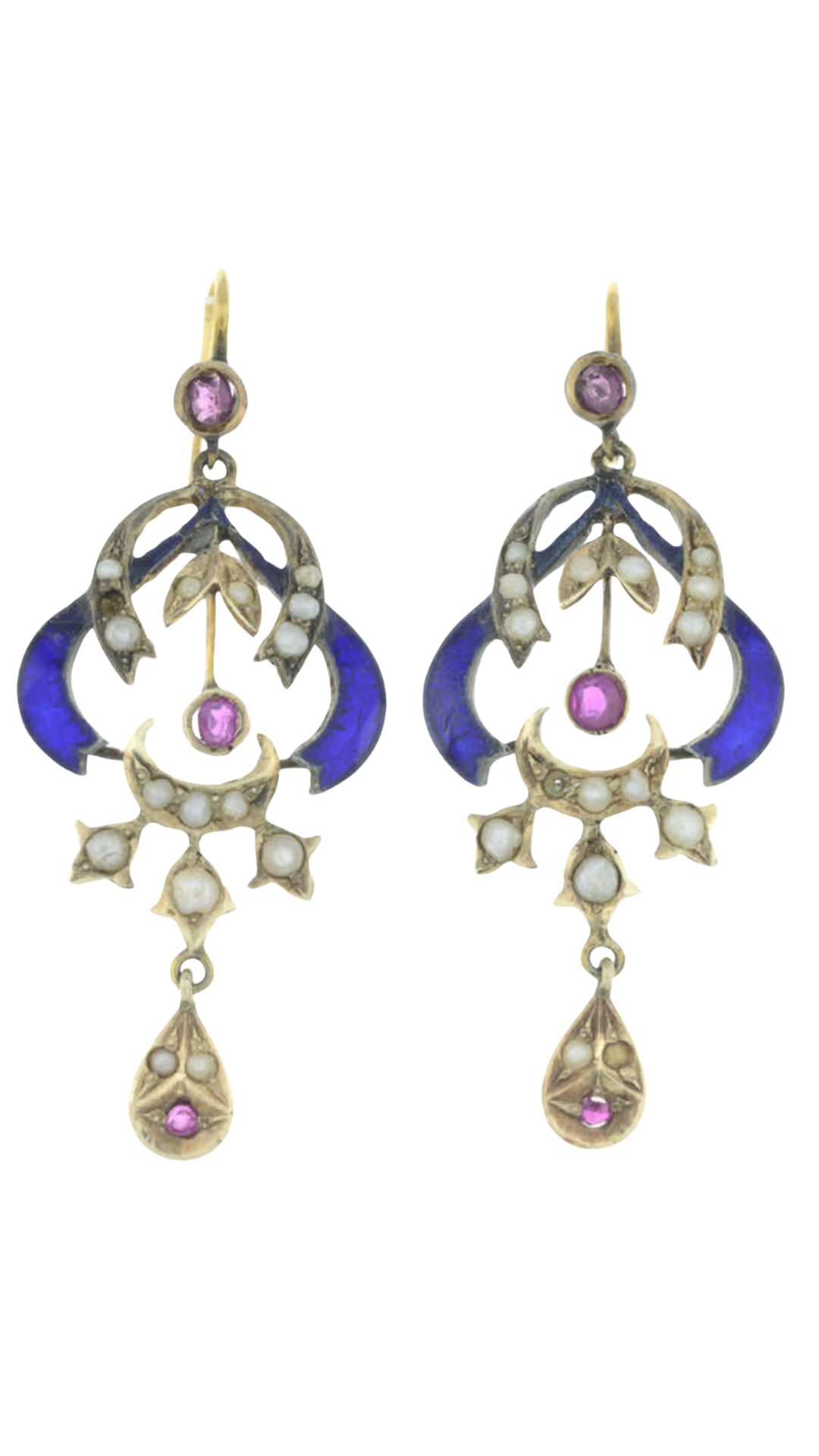 465 Ruby Pearl Earrings