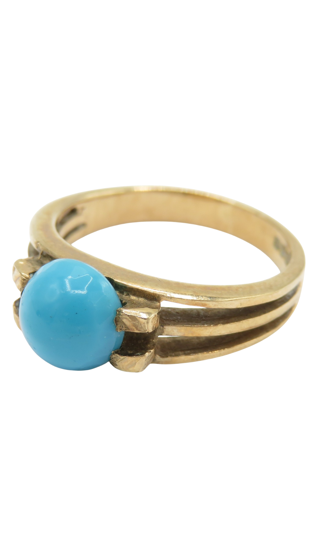 16 Gold Turquoise Dress Ring