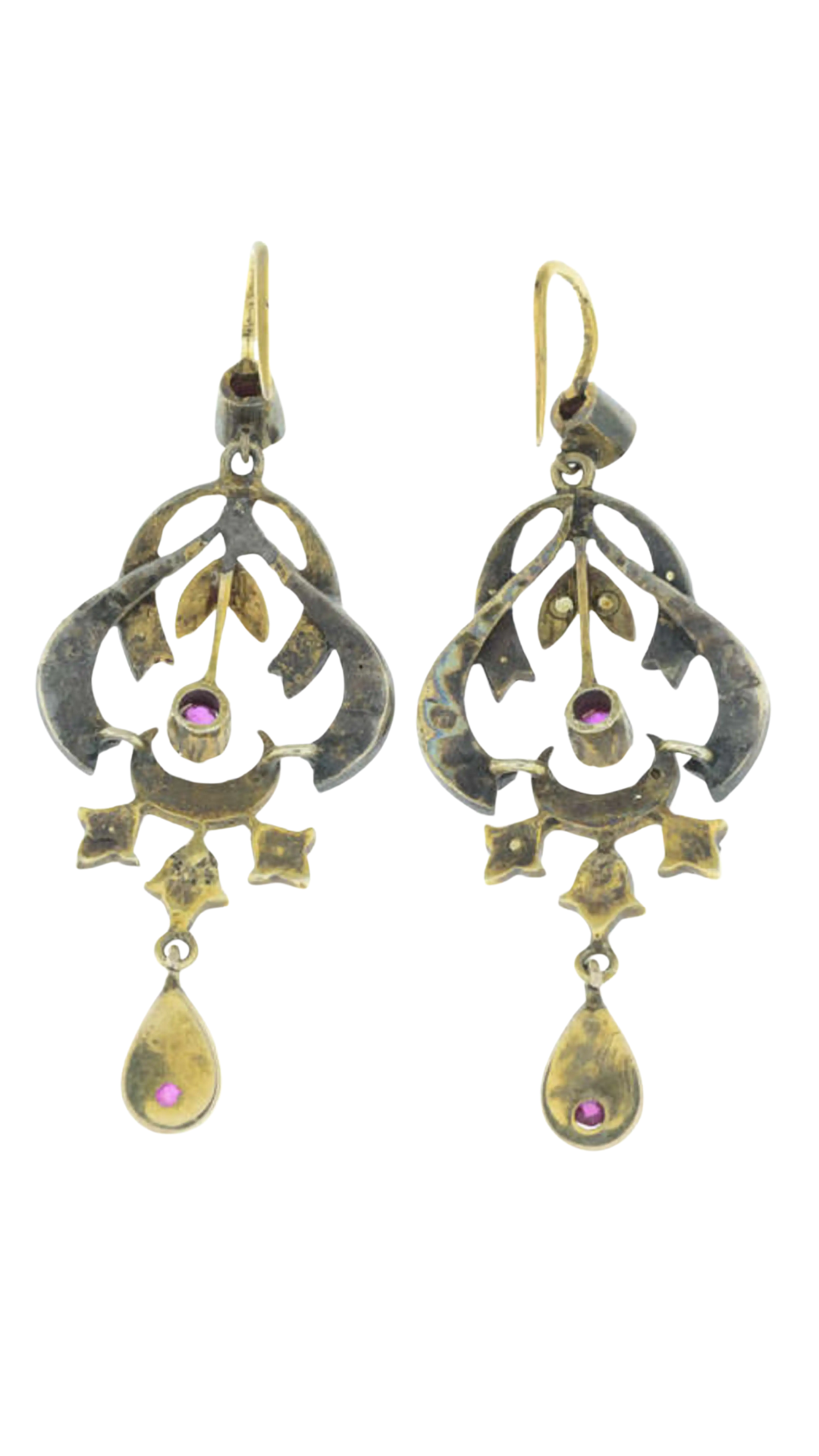 465 Ruby Pearl Earrings