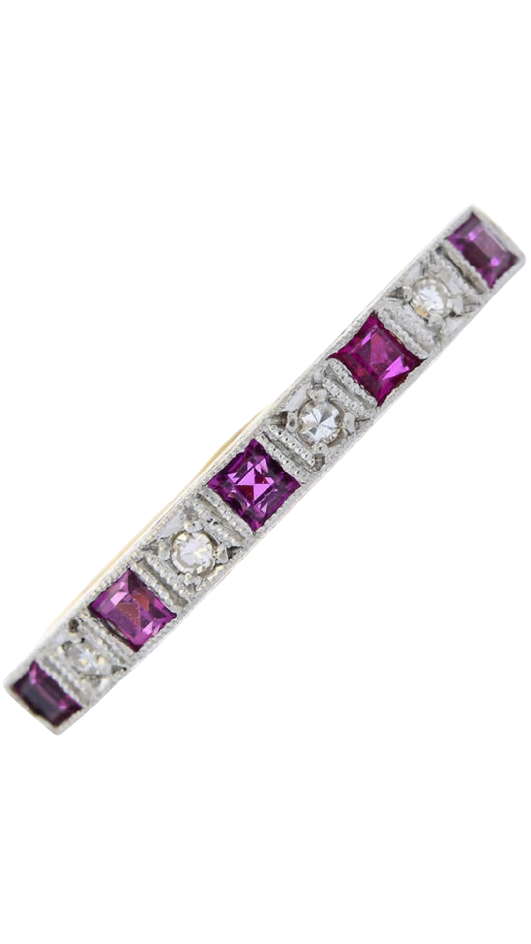 172 Ruby Diamond Half Eternity Ring