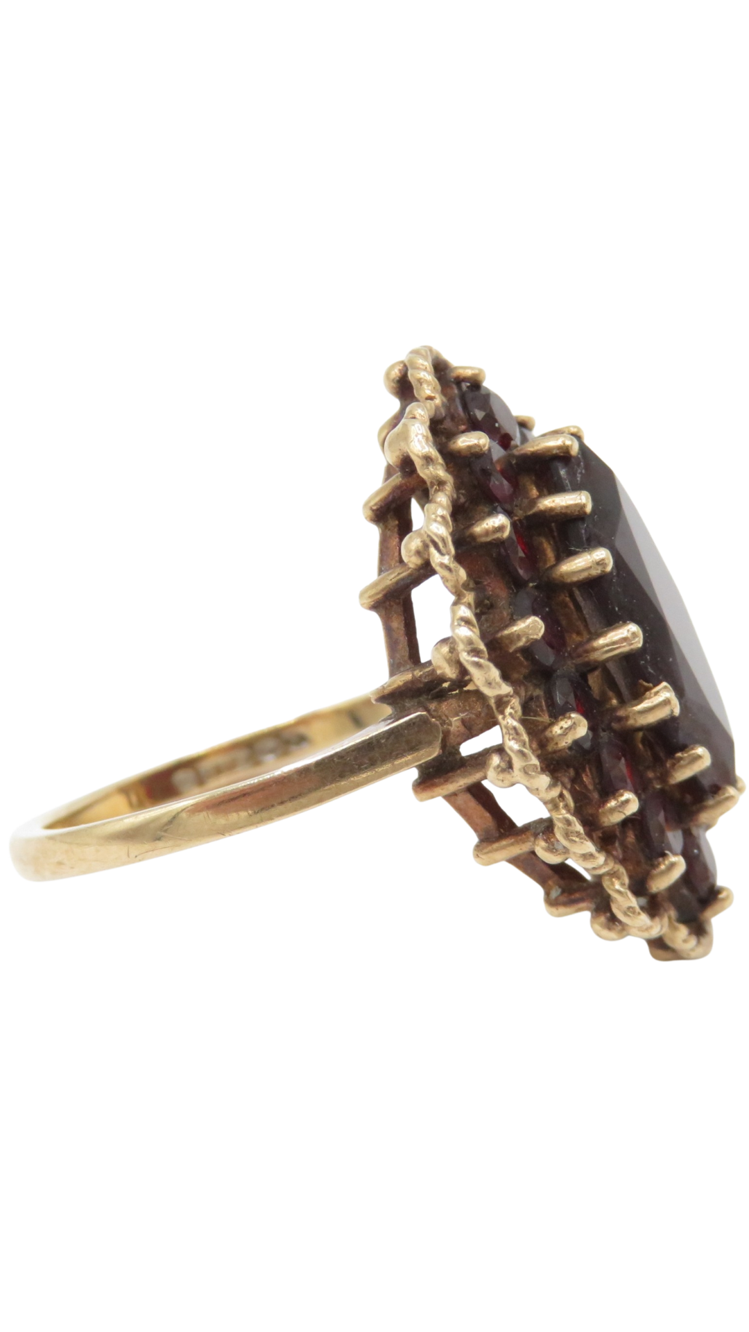 208 Garnet Navette Cluster Ring
