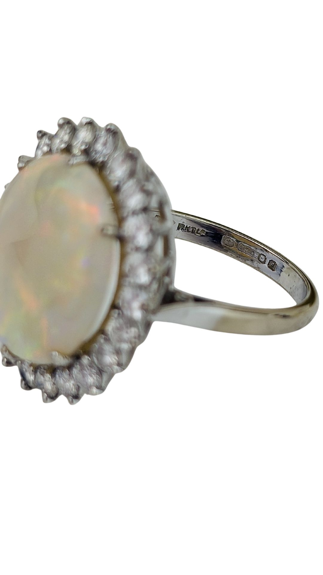249 Opal & Diamond Halo Ring