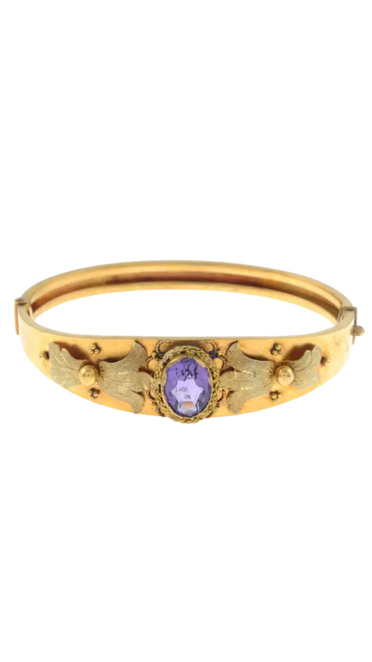 Amethyst Hinged Bangle