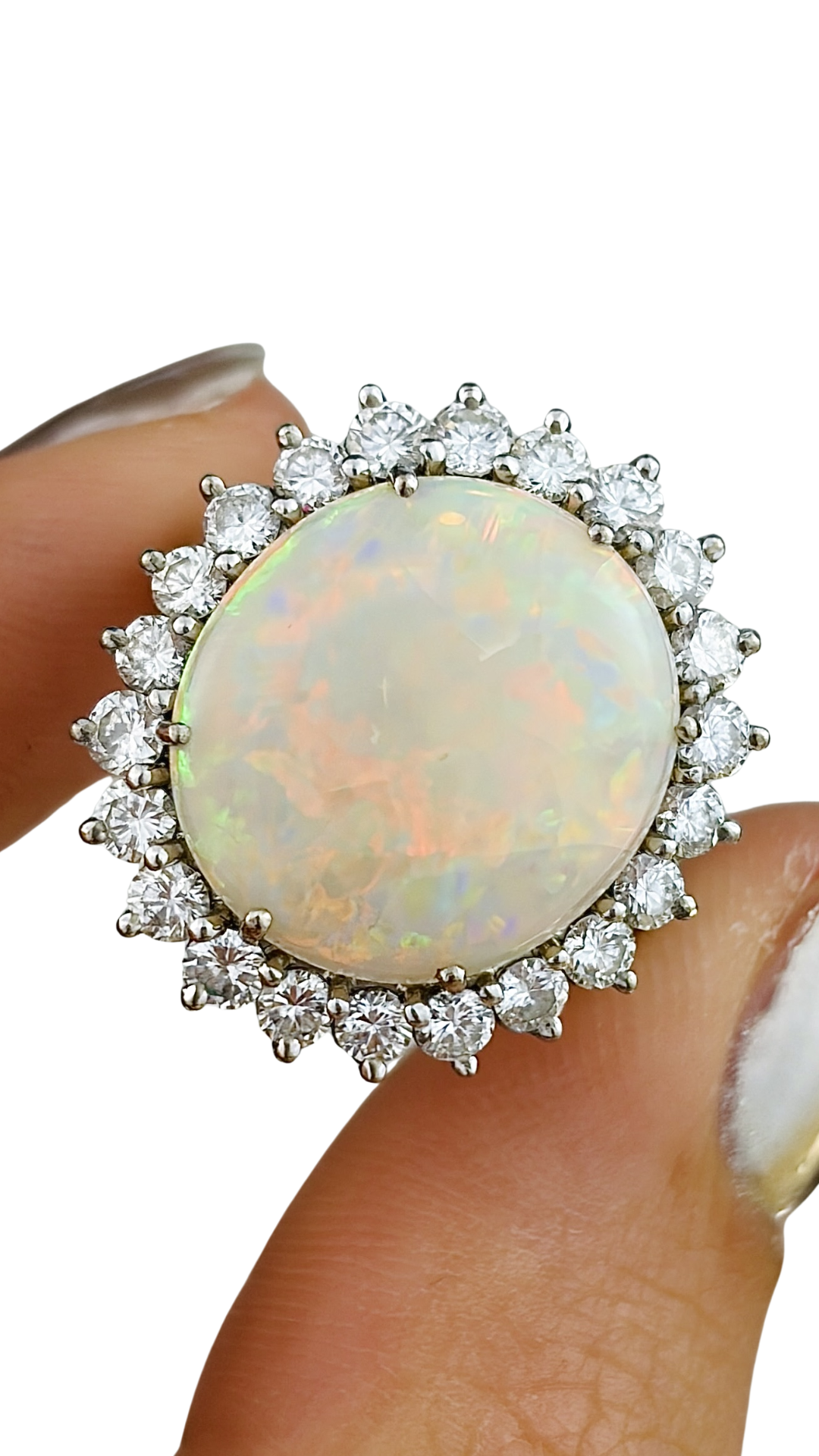 249 Opal & Diamond Halo Ring