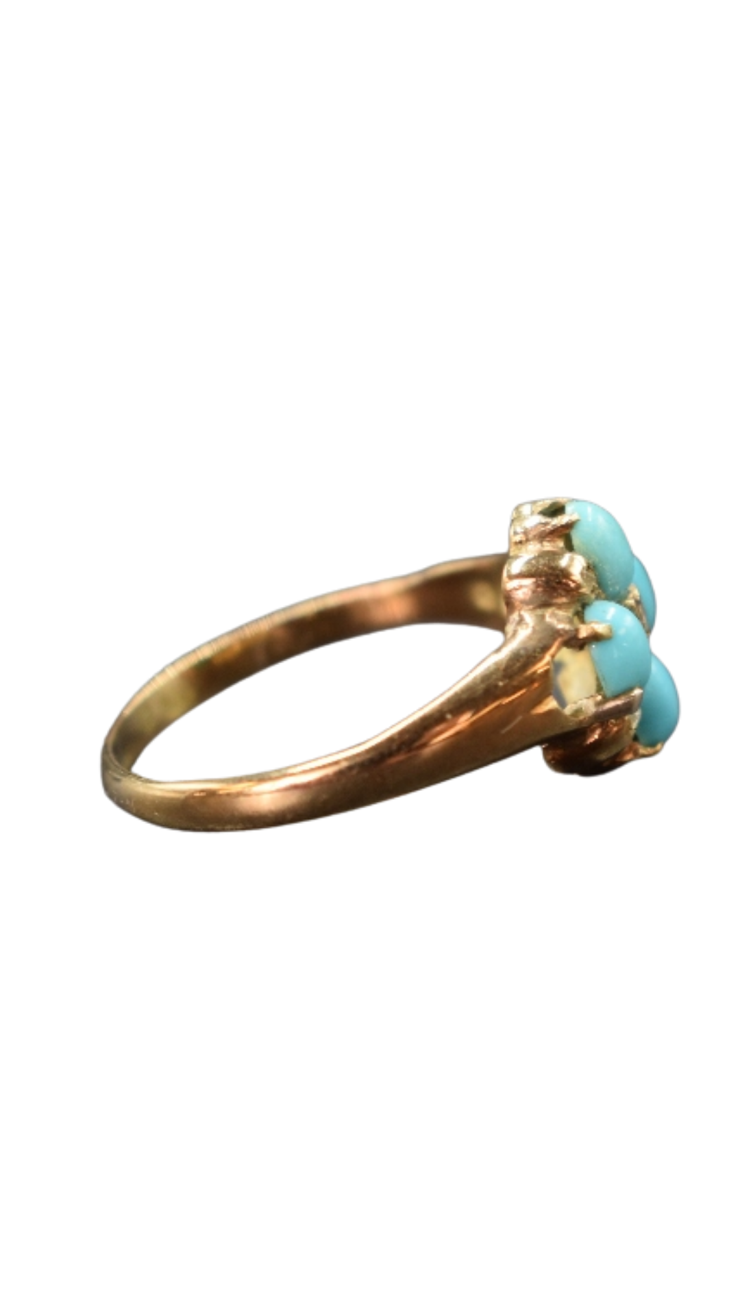 839 Turquoise Diamond Floral Set Ring