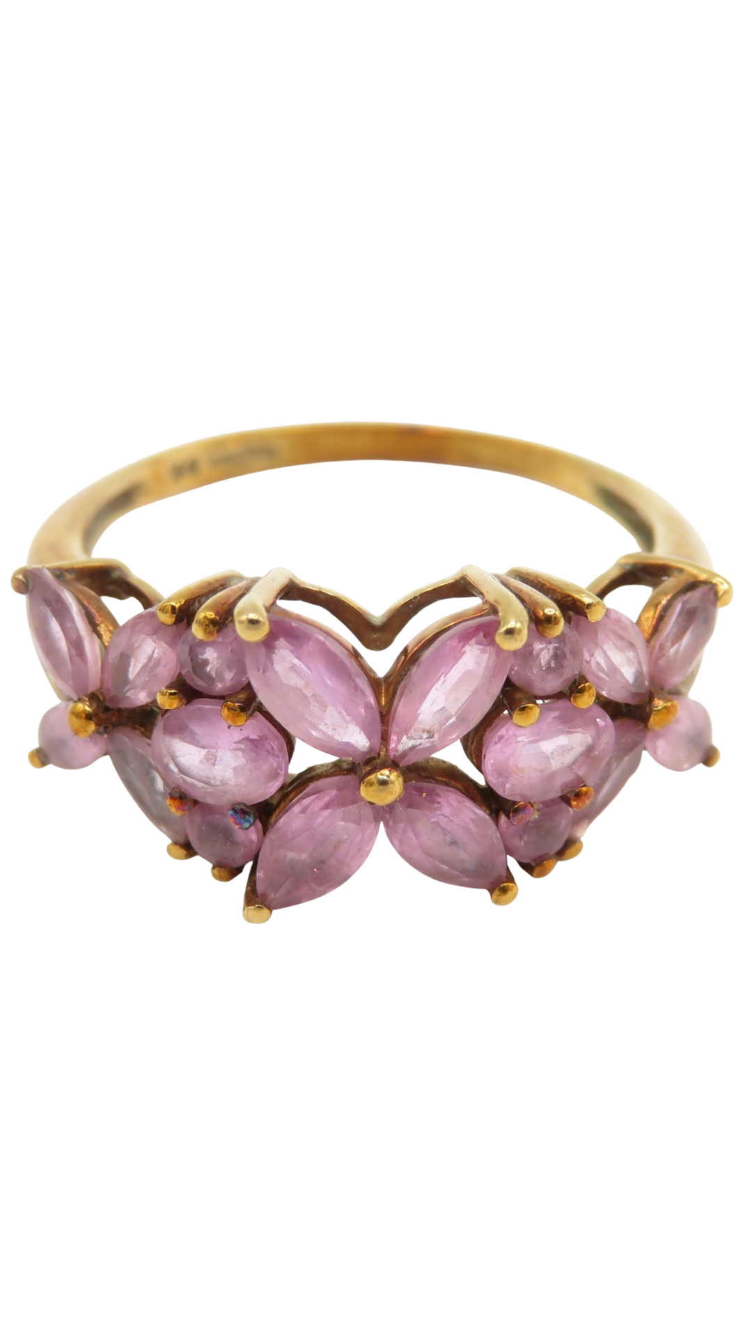 27 Pink Sapphire Floral Dress Ring