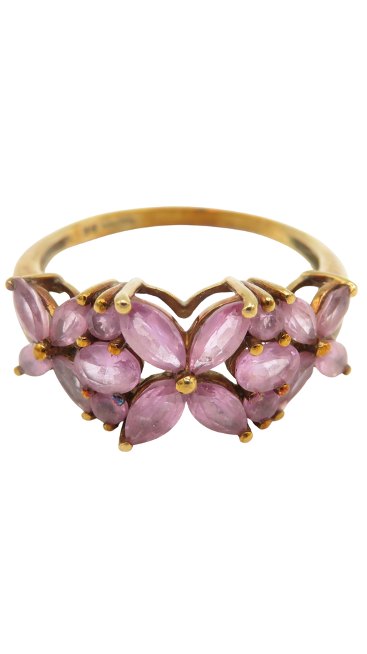 27 Pink Sapphire Floral Dress Ring