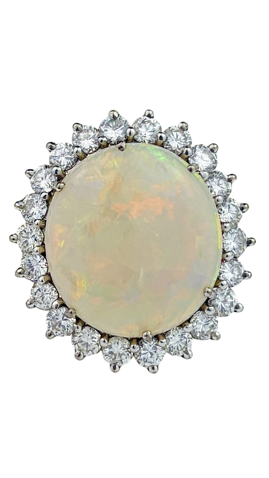 249 Opal & Diamond Halo Ring