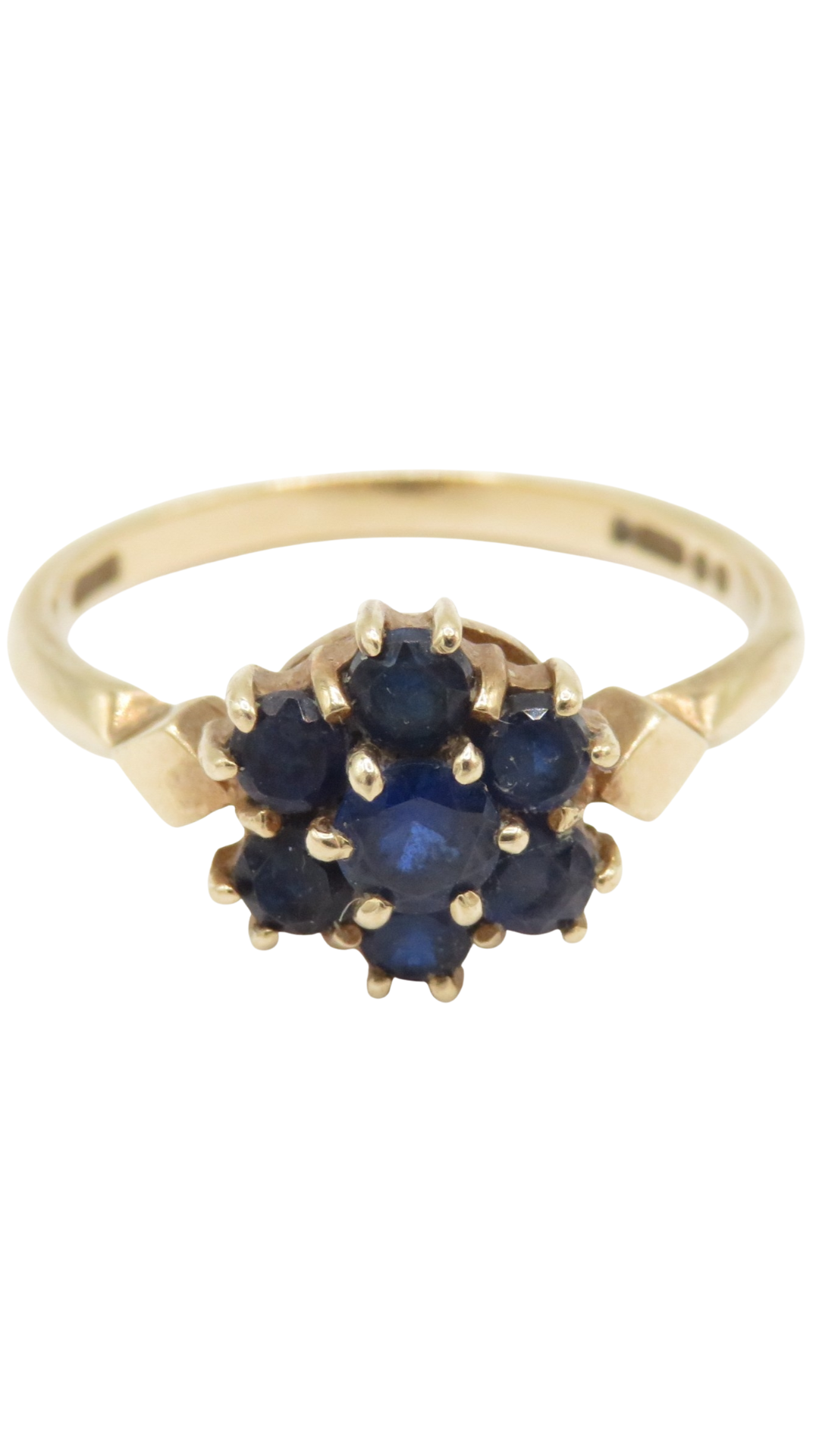 14 Gold Sapphire Cluster Ring