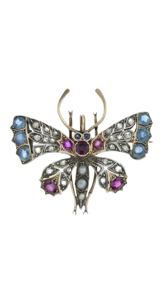 Ruby Butterfly Brooch