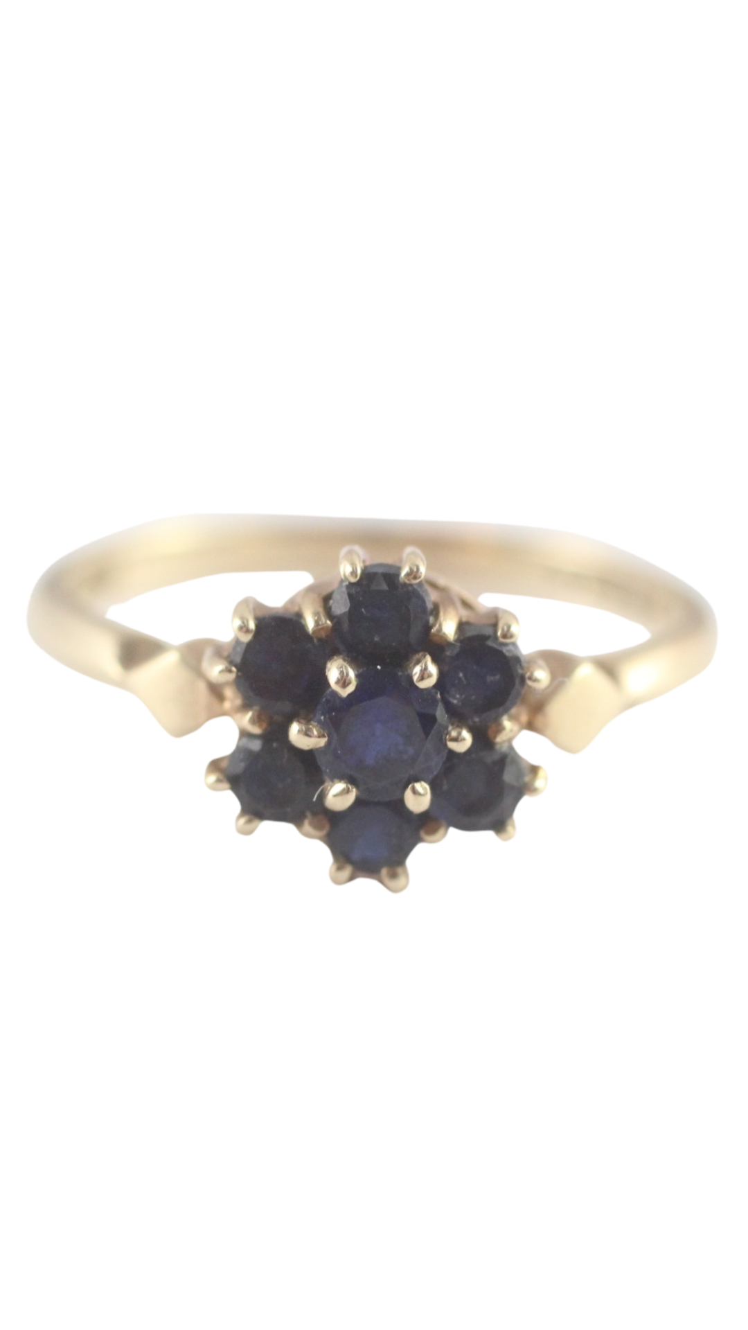 14 Gold Sapphire Cluster Ring
