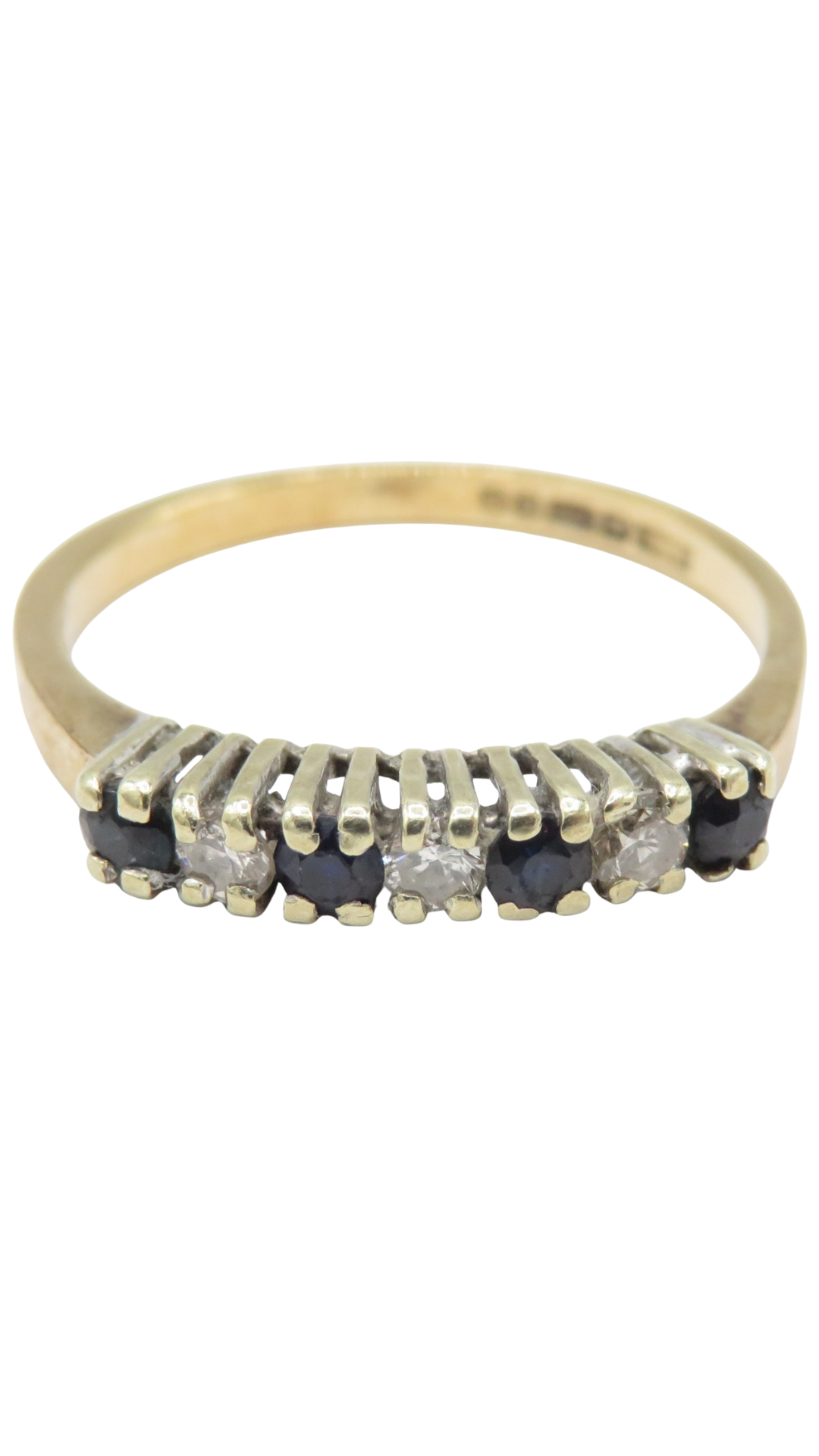 12 Diamond Sapphire Half Eternity Ring