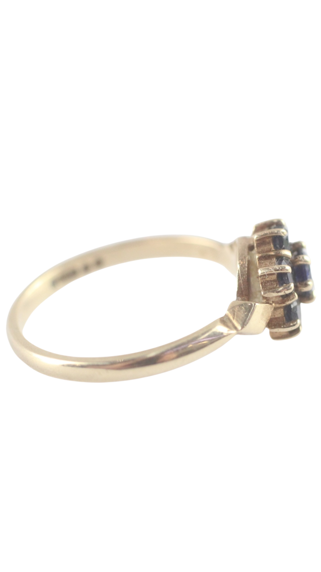 14 Gold Sapphire Cluster Ring