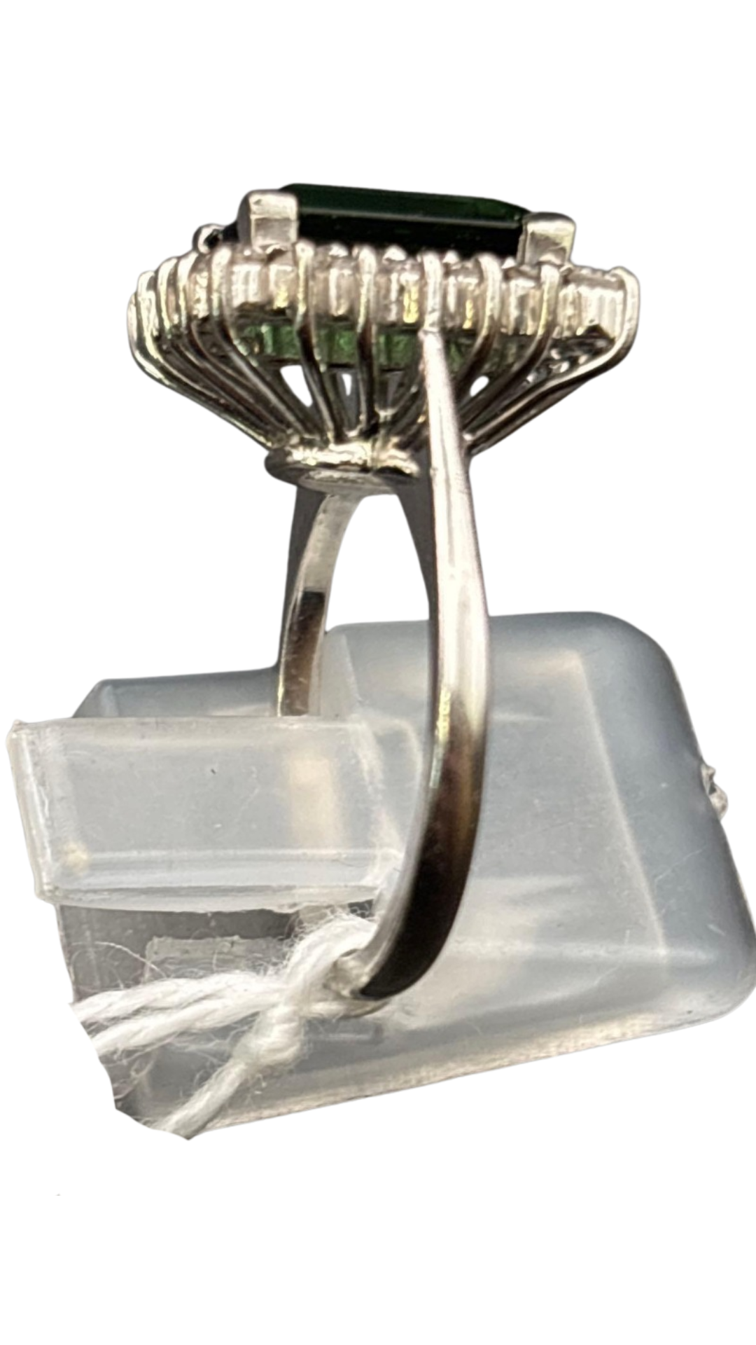 228 Tourmaline Diamond Rectangular Cluster Ring