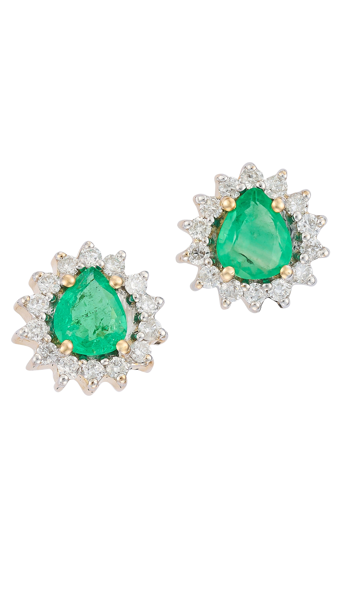 167 Emerald Diamond Stud Earrings