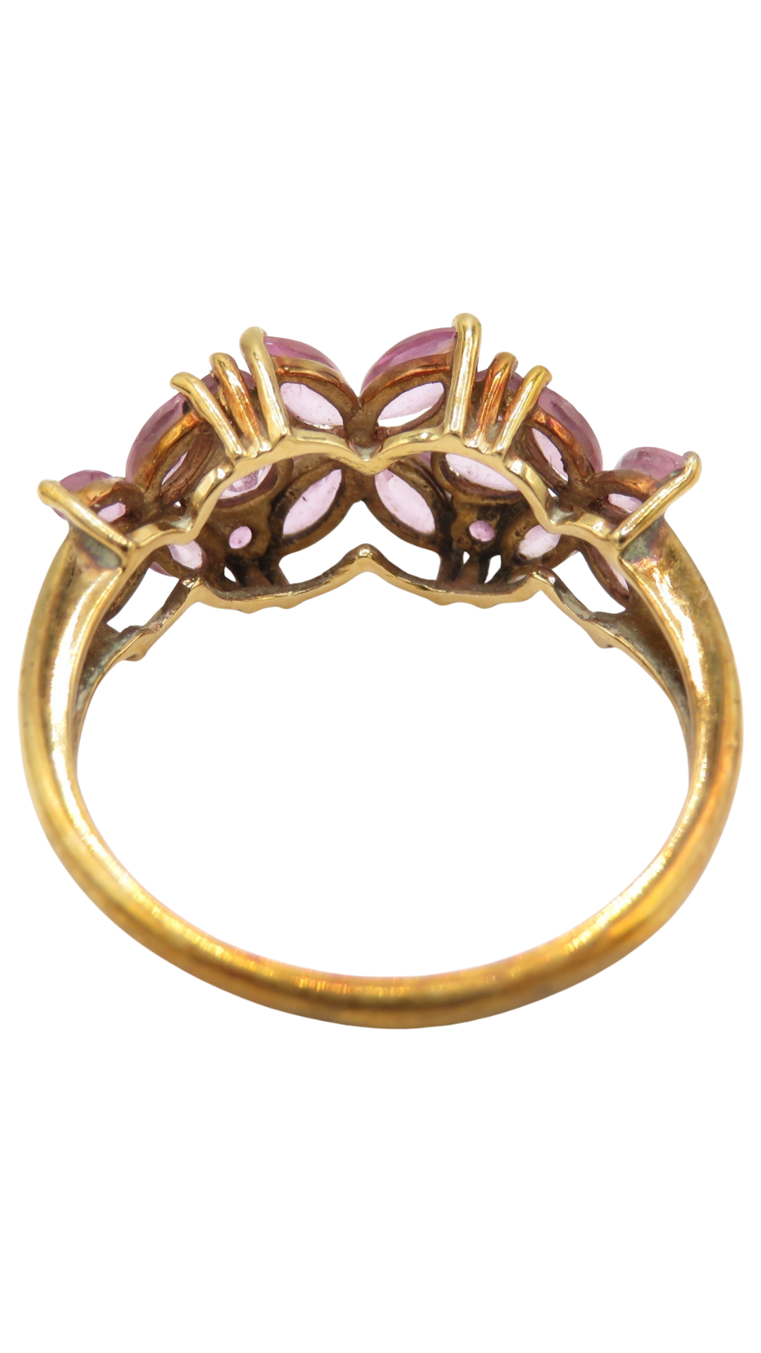 27 Pink Sapphire Floral Dress Ring