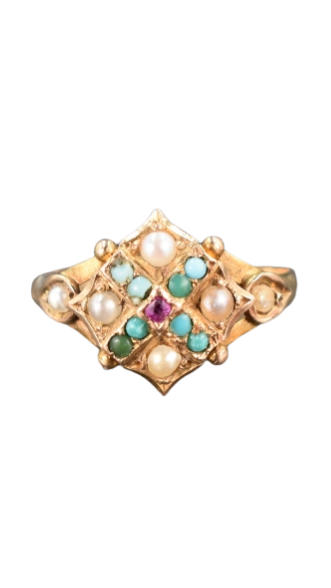 864 Ruby Turq Pearl Ring